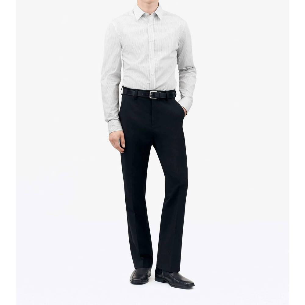 NEW TIGER OF SWEDEN adley pinstriped dress shirt in pure white